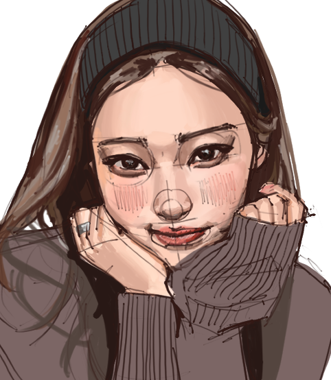 Face drawing after the system